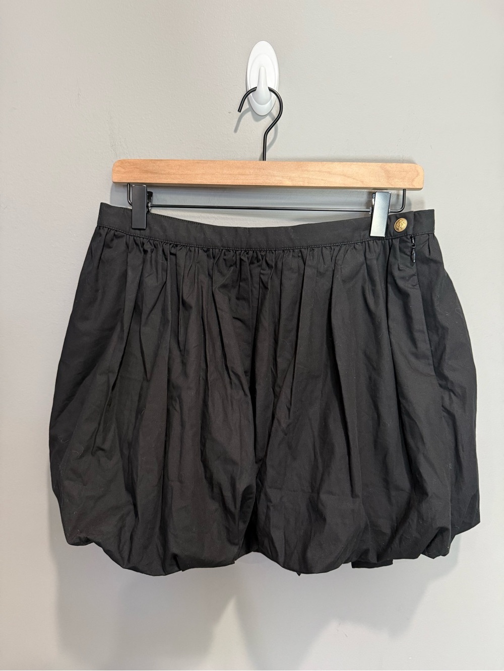 J.Crew Mini Bubble Hem Skirt Black Cotton Poplin Size 8 CA725